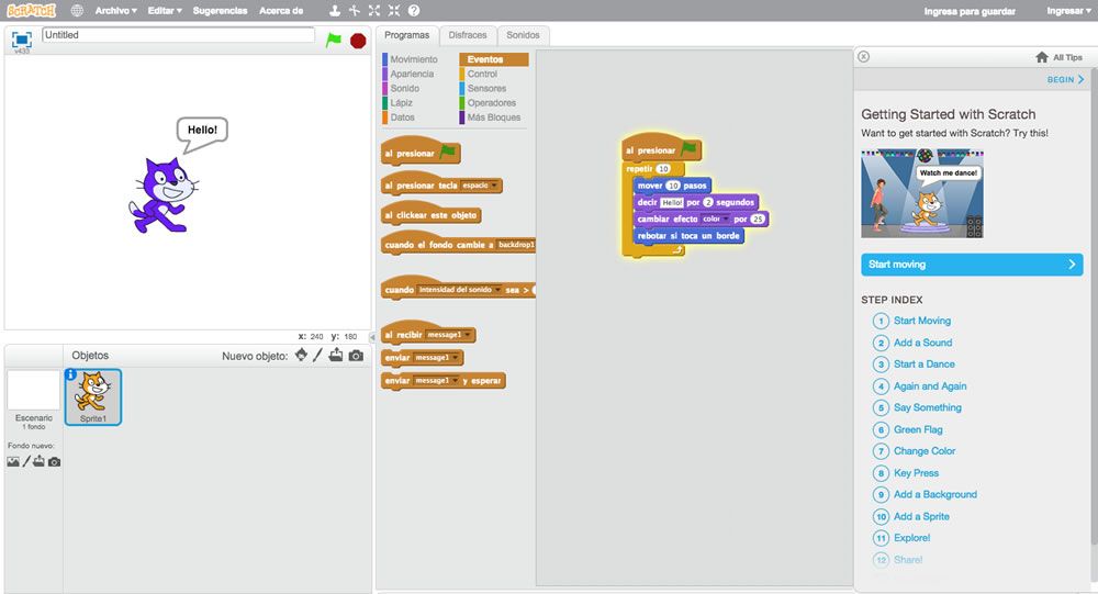 Scratch, una web para aprender a programar jugando